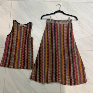 Anthropologie Striped Tank Top and Skirt Set
